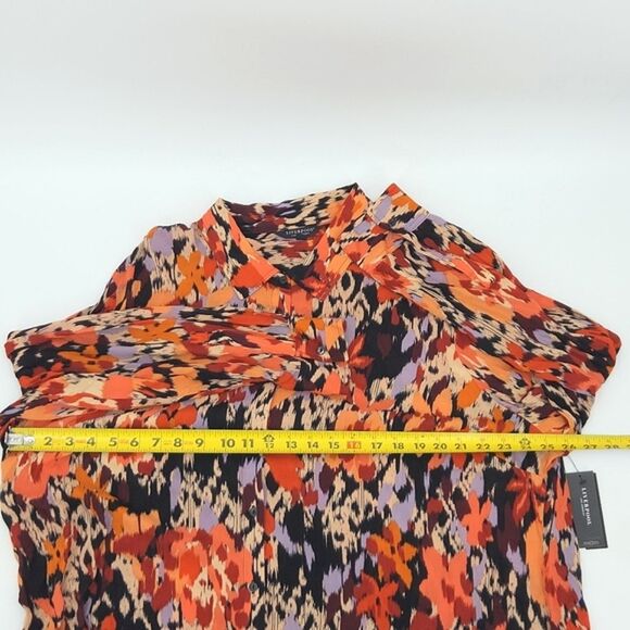 Liverpool Los Angeles 3X Button Up Down Shirt Orange Floral Office Work Business - Picture 6 of 8